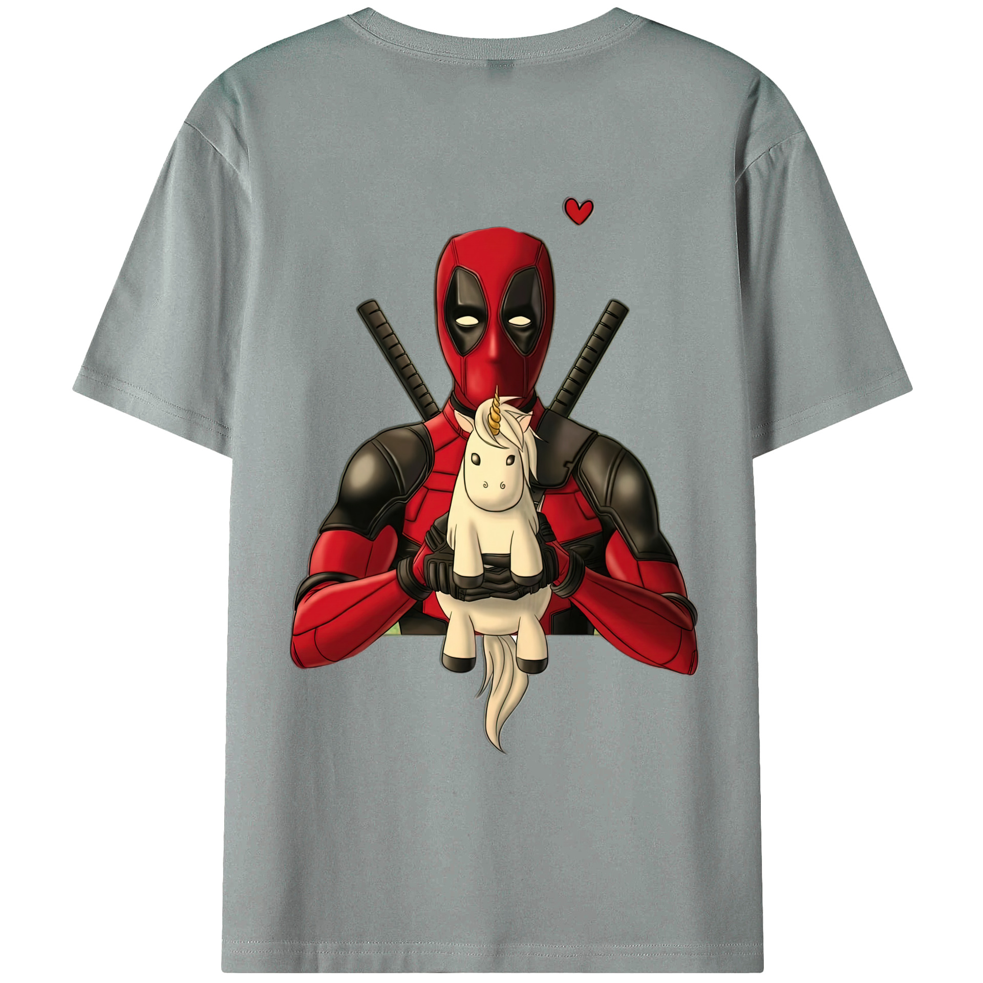 （画像用） Deadpool デッドプール 綿100％ メンズ半袖Tシャツ（バックプリント） 通気性